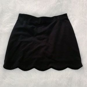 Scalloped Edge Black Skirt